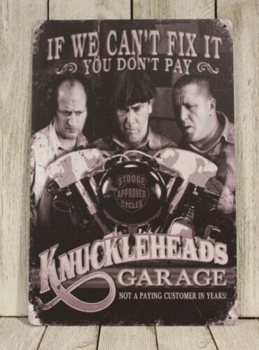 Auto Repair Shop In - Letrero Metálico de Garaje Knuckleheads, 3